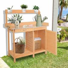 Garden Work Potting Bench With Drawers