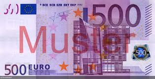 Papiergeld zum ausdrucken / kunsthandwerk: 500 Euro Banknote Deutsche Bundesbank