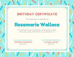 Certificates Enchanting Birthday Certificate Template