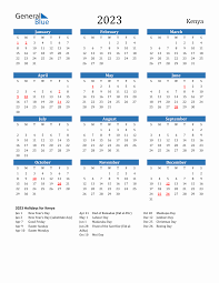 2023 kenya calendar with holidays