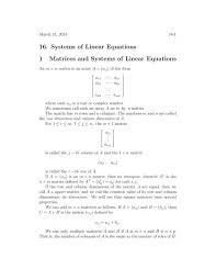 Linear Equations 1 Matrices And Systems