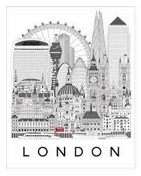 london london skyline print of famous