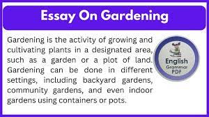 A Gardening Essay Free English Essays