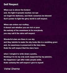self respect poem by vishal sharma