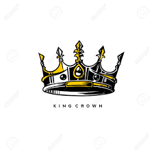 Silver And Gold King Crown Logo On White Background With Typography