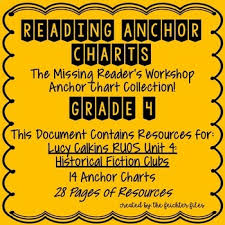 Lucy Calkins Reading Workshop Anchor Charts 4th Grade Ruos Unit 4