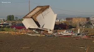 Sometimes, although rarely, the air column might also be in contact with a cumulus cloud's base. 2 Homes Destroyed After Landspout Tornado Rips Weld County 9news Com