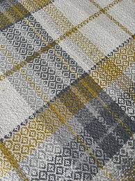 yellow tartan rug by next home