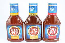 It is usually thick with a dark red colour, but there are several regional variations in the usa and around the world that contain fruit, alcohol, mayonnaise, lime juice, soy sauce or yoghurt. Amazon Com Open Pit Bbq Sauce Sampler Pack Original Hickory Honey 18 Oz Grocery Gourmet Food