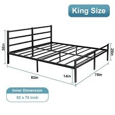 Lusimo Black King Platform Bed Frame
