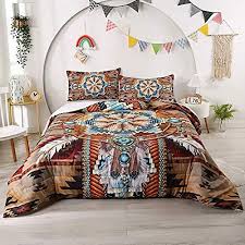 Western Comforter Set Native Indian