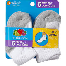 Fruit Of The Loom Infant Boys Sport Low Cut Socks 6 Pk