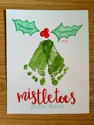 Christmas Footprint Art Diy Mistletoes Craft For Baby Keepsake Baby Christmas Crafts Christmas Footprint Crafts Xmas Crafts
