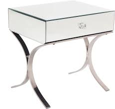 one drawer mirrored bedside table