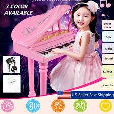 Kids Electronic Keyboard 31 Key Piano Musical Toy W Microphone Stool 3 Color