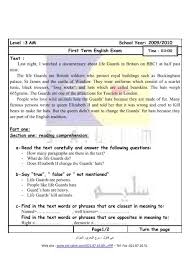2009 2010 first term english exam text