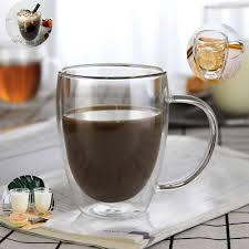 Double Wall Insulated Glass Mug Tea Cup