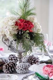 christmas table with fresh greenery