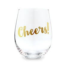 Cheers Stemless Toasting Wine Glass