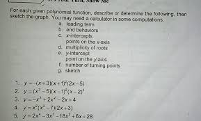 For Each Given Polynomial Function