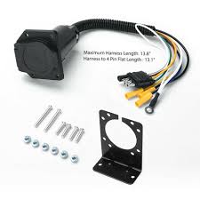 Sold & shipped by curt group. Blade Wiring Adapter 4 Way To 7 Way Round Hitch Plug For Rv Truck Trailer Black Ebay