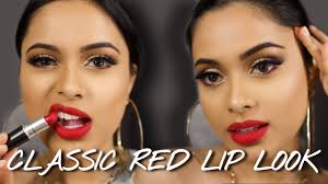 clic red lip makeup tutorial