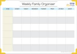 Weekly Family Organiser Printable Bub Hub