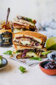 brie fig apple grilled cheese two