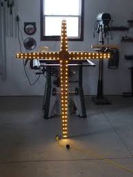 Led Wooden Cross Decoration