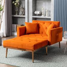 Convertible Velvet Chaise Lounge Sofa