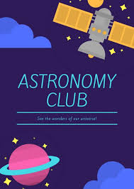 Dark Purple Colorful Astronomy Club Flyer Templates By Canva