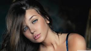 While they may display the dominant genes, they still have — and can pass to their kids — the recessive genes. Hd Wallpaper Woman S Face Dark Hair Blue Eyes Women Brunette Daria Konovalova Wallpaper Flare