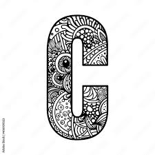 zentangle letter c monogram font