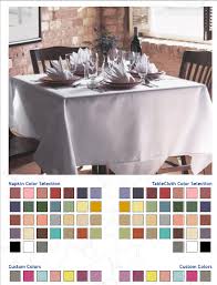 Table Linen Color Chart Mountain State Textile Providing