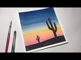easy watercolor sunset painting