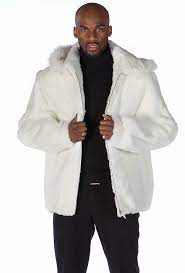 Mens Real Rabbit Fur Hooded Jacket