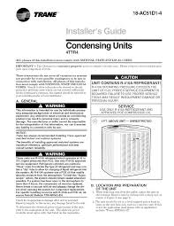 Trane Air Conditioner Heat Pump Outside Unit Manual L0905060