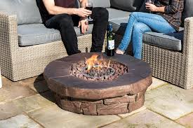 round propane gas fire pit table