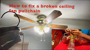 How to replace a broken ceiling fan light pull chain - step by step  instructions - YouTube