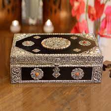 repousse br jewellery box antique