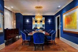Then, a decorative geometric rug in grey enhances the decorative vibe inside the room in a very attractive way. 20 Blue Dining Room Ideas Photos Home Stratosphere