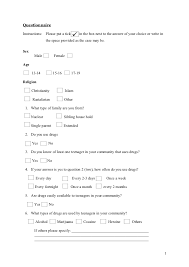 Sample Questionnaire