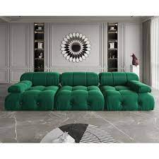 104 In Square Arm 3 Seater Sofa In Green