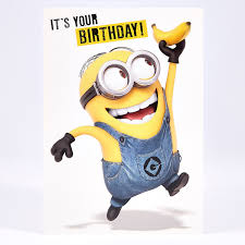 The little yellow minions are so hilarious! Minion Birthday Card Collection Greeting Cards Invitations Home Garden