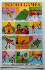 India Vintage School Chart Print Indoor Games Over 20 Years