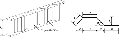 tzoidal corrugated web beams