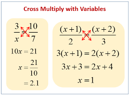 cross multiply examples solutions
