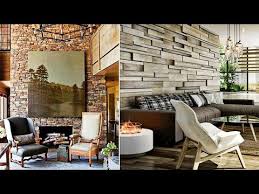 living room stone wall decorating