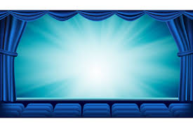 blue theater curtain vector theater