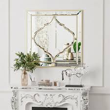 Large Square Wall Mirror Silver Bedroom